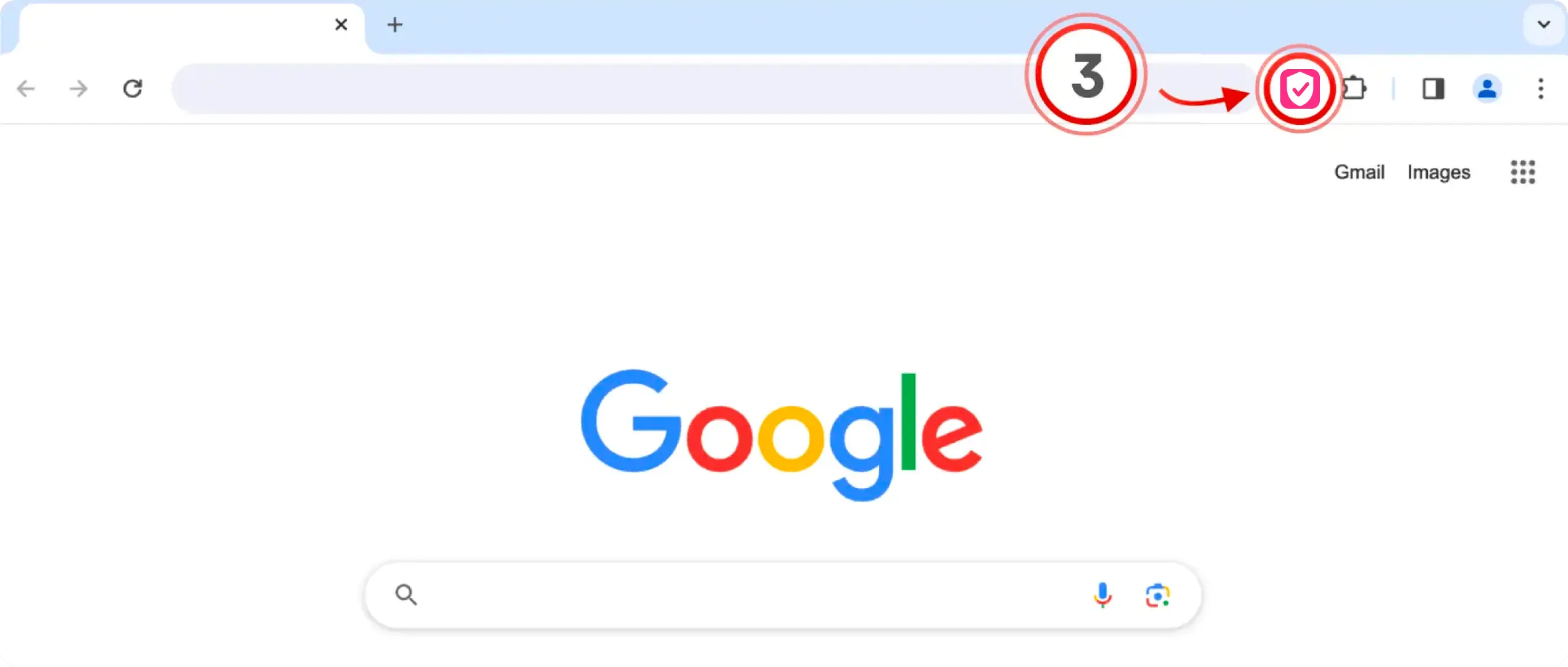 Color-coded shield badge on an email